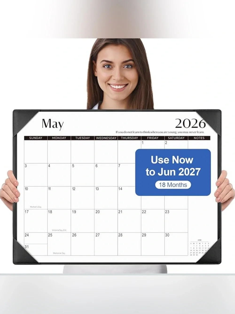 Desk Calendar 2026–2027 Large 22”x17” Desk Pad – Office/Home Planner